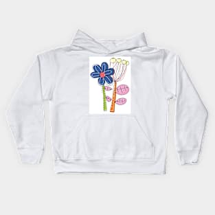 Post modern flowers Kids Hoodie